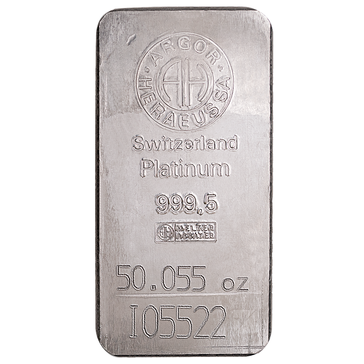 Buy 50.055 Oz Argor-heraeus Swiss Platinum Bullion Bar