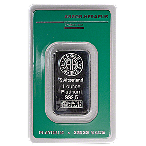 1 oz Argor-Heraeus Swiss Platinum Bullion Bar