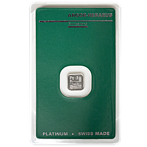 1 Gram Argor-Heraeus Swiss Platinum Bullion Bar