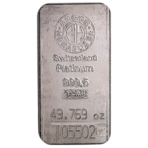 49.769 oz Argor-Heraeus Swiss Platinum Bullion Bar