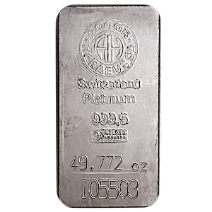 49.772 oz Argor-Heraeus Swiss Platinum Bullion Bar