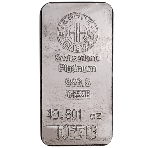 49.801 oz Argor-Heraeus Swiss Platinum Bullion Bar