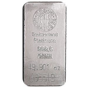 49.901 oz Argor-Heraeus Swiss Platinum Bullion Bar