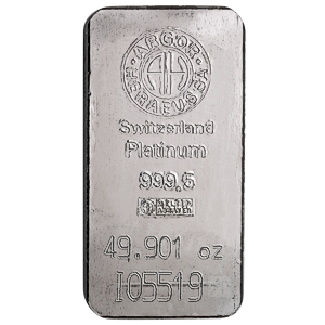 49.901 oz Argor-Heraeus Swiss Platinum Bullion Bar