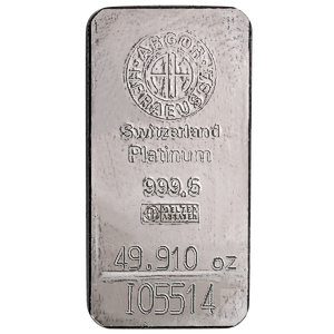 49.91 oz Argor-Heraeus Swiss Platinum Bullion Bar