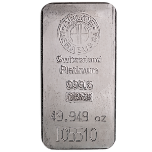 49.949 oz Argor-Heraeus Swiss Platinum Bullion Bar