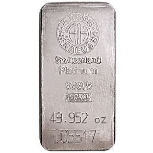 49.952 oz Argor-Heraeus Swiss Platinum Bullion Bar