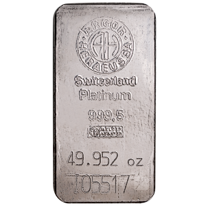 49.952 oz Argor-Heraeus Swiss Platinum Bullion Bar