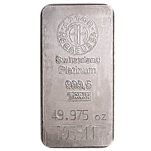 49.975 oz Argor-Heraeus Swiss Platinum Bullion Bar