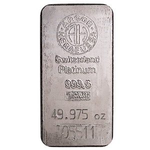 49.975 oz Argor-Heraeus Swiss Platinum Bullion Bar