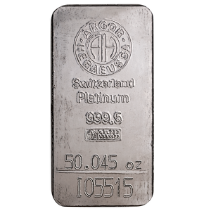 50.045 oz Argor-Heraeus Swiss Platinum Bullion Bar