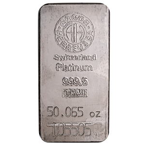 50.065 oz Argor-Heraeus Swiss Platinum Bullion Bar