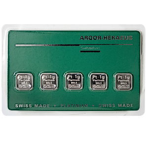 Argor-Heraeus Platinum Bar - Multicard - 5 x 1 g
