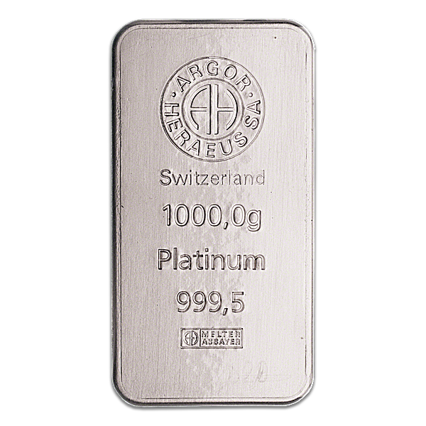 Argor-Heraeus Platinum Bar - 1 kg | LBMA and LPPM member