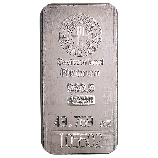 Argor-Heraeus Platinum Bar - 49.769 oz