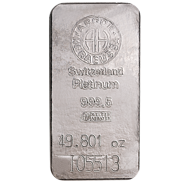 Argor-Heraeus Platinum Bar - 49.801 oz