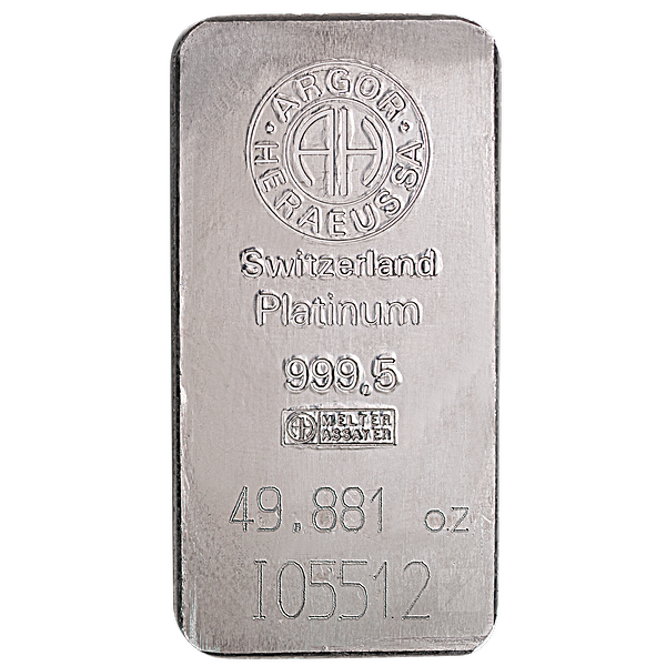 Argor-Heraeus Platinum Bar - 49.881 oz