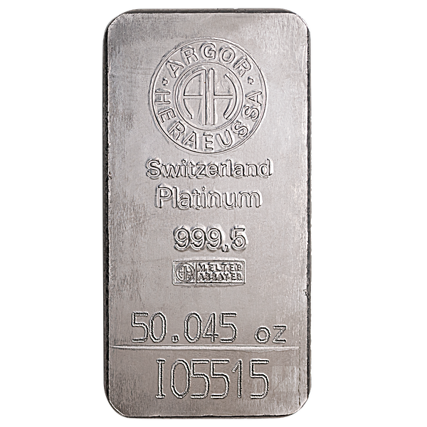 Buy 50.045 oz Argor-Heraeus Swiss Platinum Bullion Bar