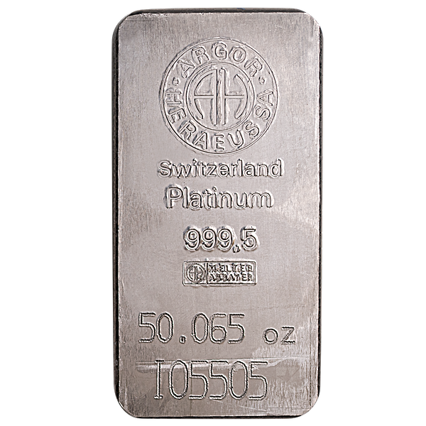 Buy 50.065 oz Argor-Heraeus Swiss Platinum Bullion Bar