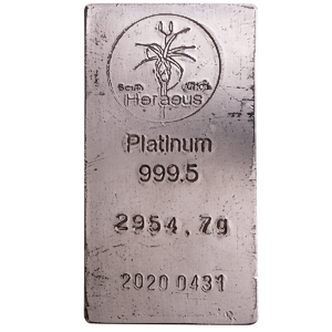 94.996 oz Heraeus Platinum Bullion Bar