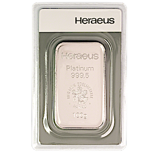 Heraeus Platinum Bar - 100 g