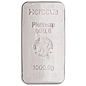 1 Kilogram Heraeus Platinum Bullion Bar