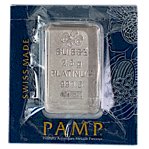 2.5 Gram PAMP Swiss Platinum Bullion Bar (Pre-Owned in Good Condition)