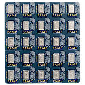 25 x 1 Gram PAMP Multigram Platinum Bullion Bar