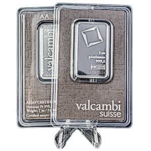 2 pcs of 1 oz Valcambi Swiss Platinum Bars – Total 2 oz Platinum (Pre-Owned in Good Condition)