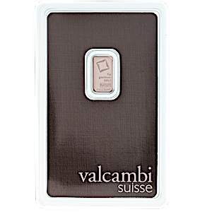 1 Gram Valcambi Swiss Platinum Bullion Bar