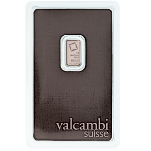 1 Gram Valcambi Swiss Platinum Bullion Bar