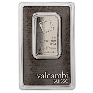 1 oz Valcambi Swiss Platinum Bullion Bar (Pre-Owned in Good Condition)