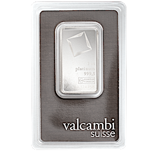 1 oz Valcambi Swiss Platinum Bullion Bar