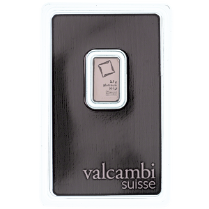 2.5 Gram Valcambi Swiss Platinum Bullion Bar