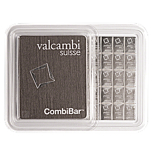 50 x 1 Gram Valcambi Platinum Swiss CombiBar Bullion Bar