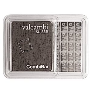 50 x 1 Gram Valcambi Platinum Swiss CombiBar Bullion Bar