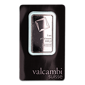 1 oz Valcambi Swiss Platinum Bullion Bar