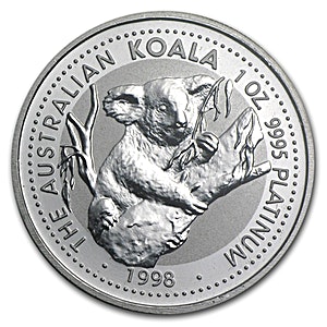 1998 1 oz Australian Platinum Koala Bullion Coin