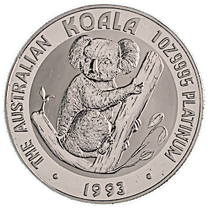 1993 1 oz Australian Platinum Koala Bullion Coin