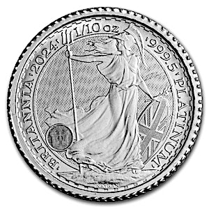2024 1/10 oz United Kingdom Platinum Britannia Bullion Coin