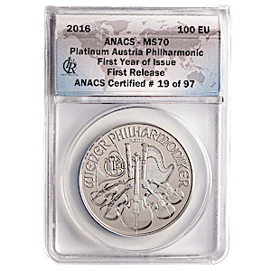 2016 1 oz Austrian Platinum Philharmonic Bullion Coin