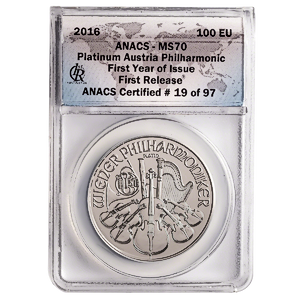 2016 1 oz Austrian Platinum Philharmonic Bullion Coin
