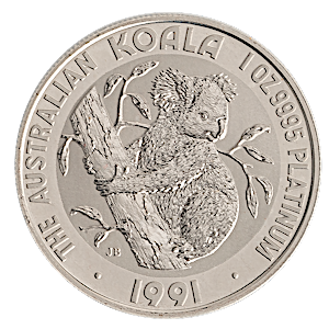 1991 1 oz Australian Platinum Koala Bullion Coin