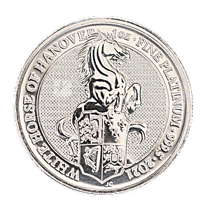 United Kingdom Platinum Queen's Beast 2021 - The White Horse of Hanover - 1 oz 