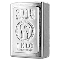 Heraeus Silver Lunar Stacker Bar 2018 - Year of the Dog - 1 kg Heraeus Silver Lunar Stacker Bar 2018 - Year of the Dog - 1 kg