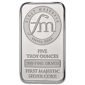 5 oz First Majestic Silver Bullion Bar