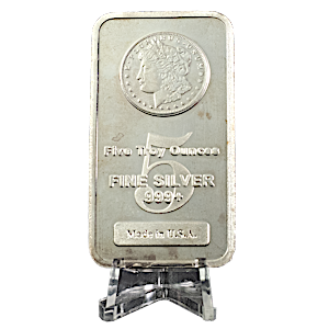 5 oz Morgan Silver Bar 5 oz Morgan Silver Bar