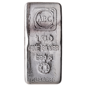 1 Kilogram ABC Cast Silver Bullion Bar (Pre-Owned in Good Condition)