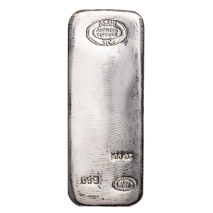 100 oz Asahi Refining Silver Bullion Bar