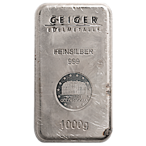 1 Kilogram Geiger Edelmetalle Silver Bullion Bar (Pre-Owned in Good Condition)